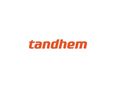 Logo Tandhem - wersja biała z pomarańczowym napisem